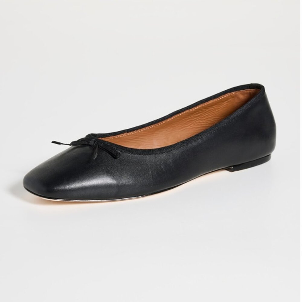 New In Box Reformation Black Ballet Flats Size 9